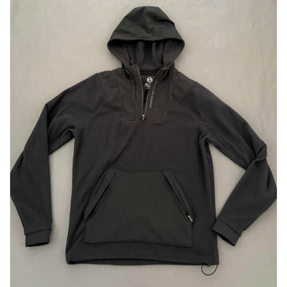 Under Armour Jacket Men's Size Small Black UA RUSH Woven ½ Zip Celliant Anorak